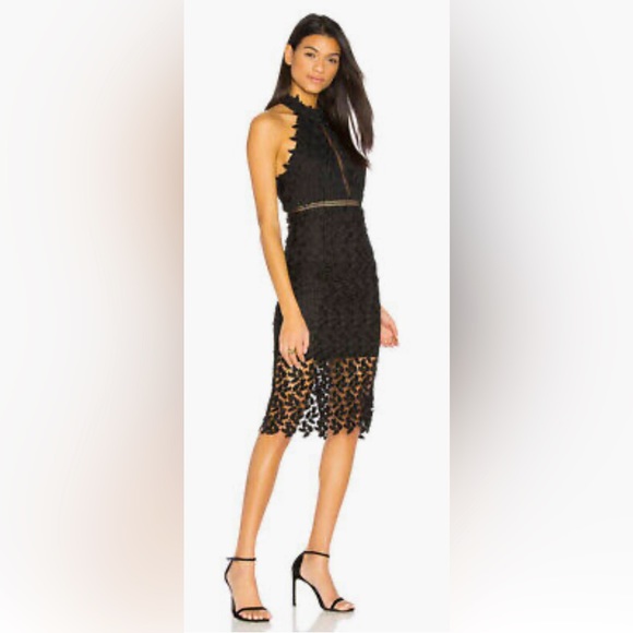 Revolve| Bardot Black Crochet Lace
Gemma Midi Halter Dress - Picture 1 of 8